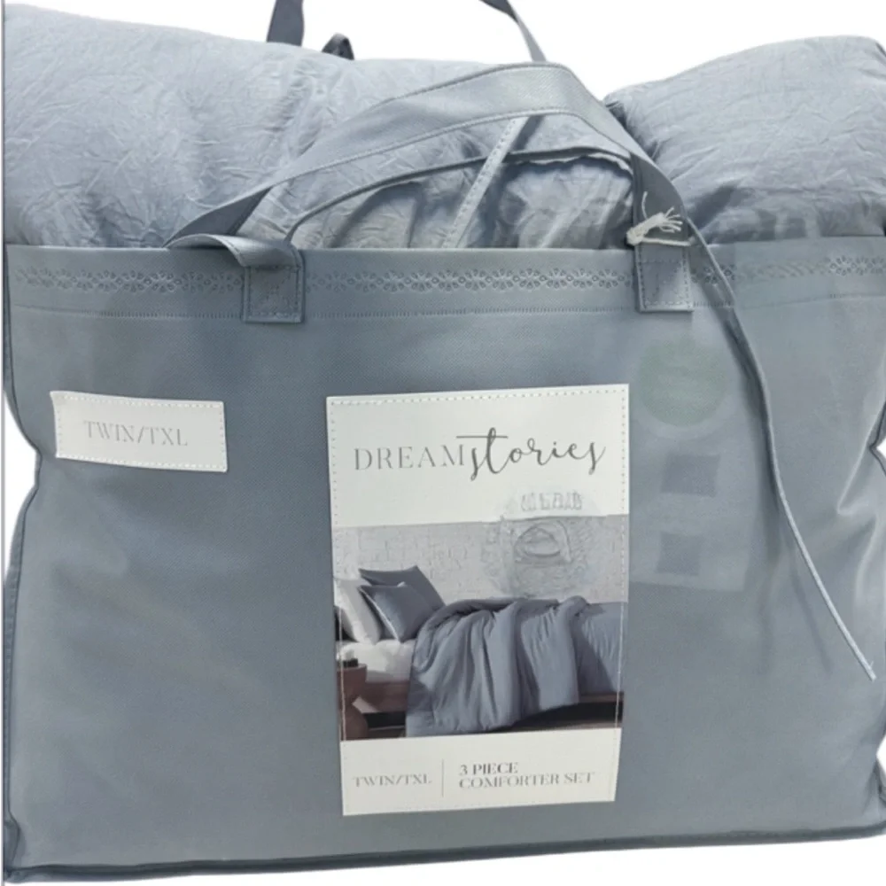 Dream Stories Blue Twin/Twin XL Comforter Set New 3 Pieces 68”x90”